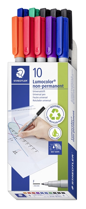 Staedtler Marker Lumocolor Non-P 0,6 mm asortiman (10)